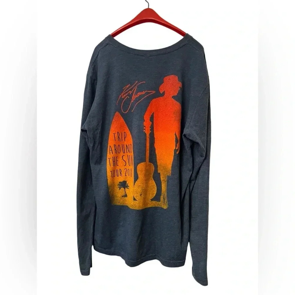2018 KENNY CHESNEY "Trip Around The Sun" Concert Tour Long Sleeve Shirt Sz LG